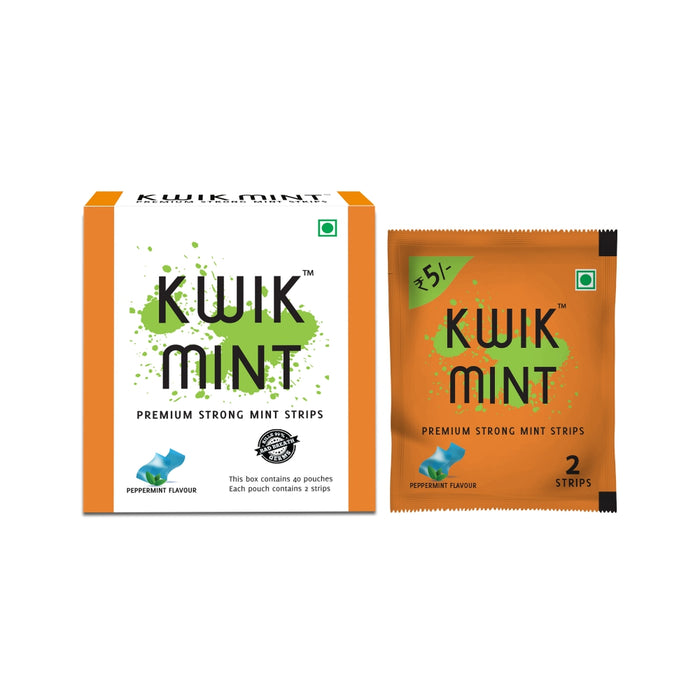 Kwik Mint - Sugar Free Cool Mint Mouth Freshener Oral Care Breath Strips - pack of 1 (88 Strips)