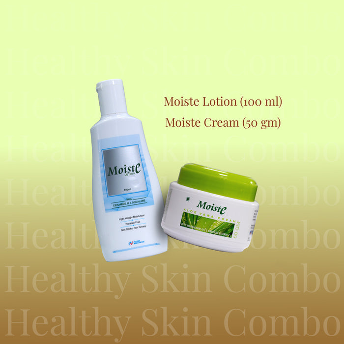 Healthy Skin Combo – Moiste Lotion (100ml) & Moiste Cream (50gm) for Nourished Hydrated and Glowing Skin