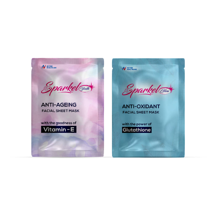 Sparkel 2 Combo - Youth Anti Aging & Glow Antioxidant Face Sheet Mask