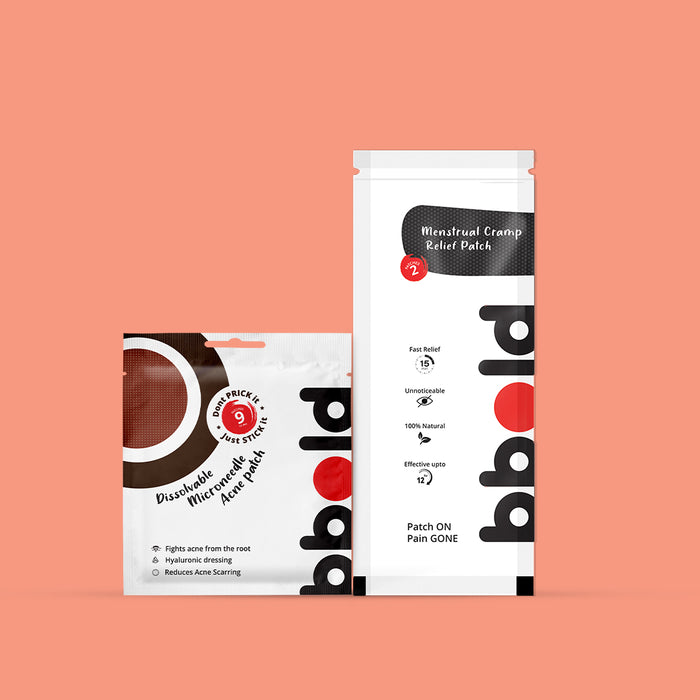 bbold combo - 2 Peice of Cramp Patch and  dissolvable microneedle acne patch