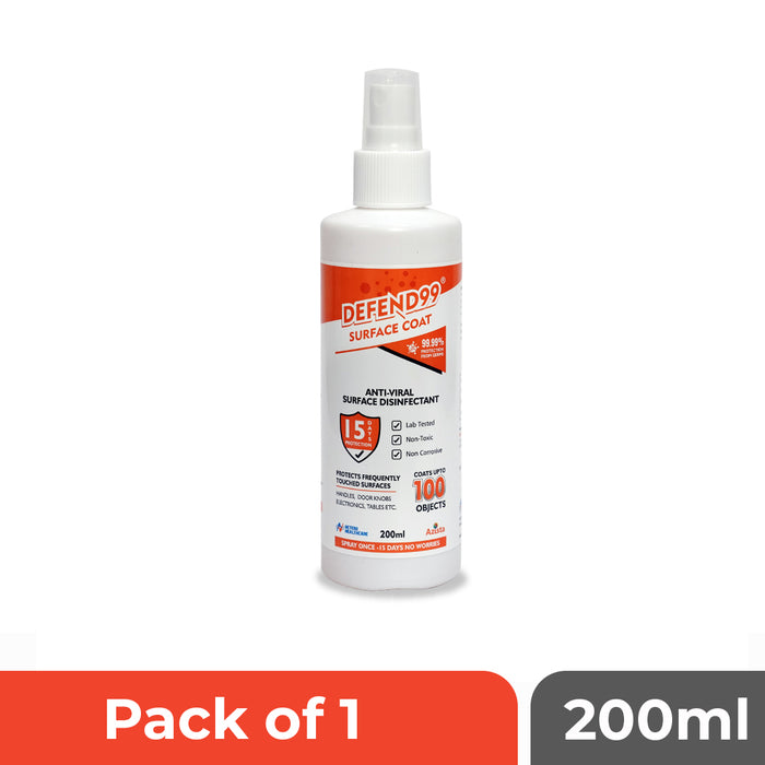 DEFEND99 Surface Coat - 15 Days Surface Antimicrobial Coating Sanitizer Spray Bottle.