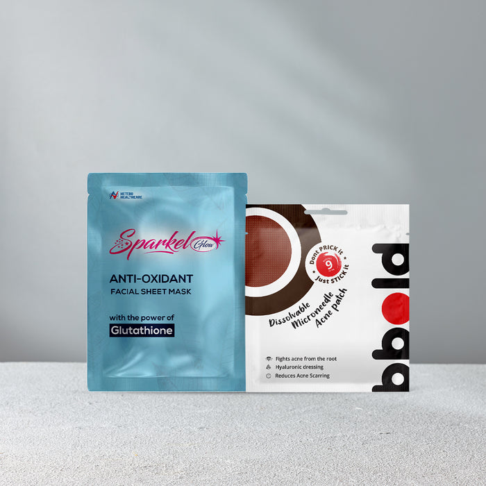 Sparkel bbold Combo - 3 Pack of Sparkel Glow and Acne Patch Pack of 1