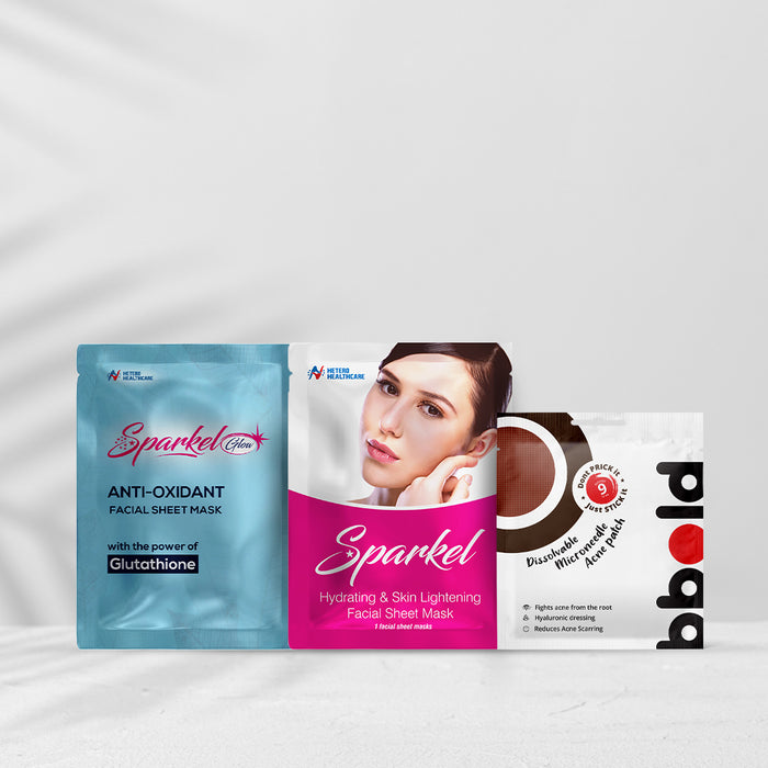 Combo - Sparkel (Single Pack of hydrate , Glow) and bbold Acne Patch Pack of 1