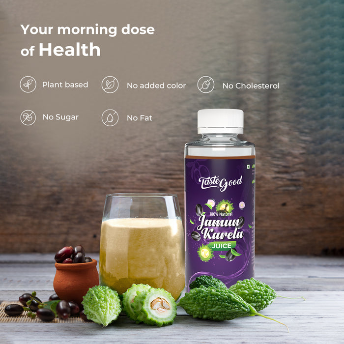 Taste Good Karela Jamun Juice for Diabetes | Natural Blood Sugar & Heart Health Support | Cold-Pressed & Nutrient-Rich | Made with Premium Jamun & Karela | No Artificial Flavors, Colors, or Preservatives | 500ml