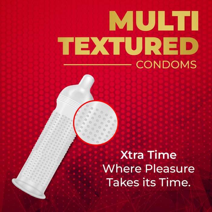 DaSutra Wet & Wild Condoms - 10's Pack Lubricated, Ribbed, and Dotted - Strawberry Flavour