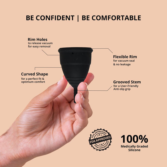 bbold Menstrual Cup – 12-Hour Leak-Free, Rash-Free Period Protection Available in 4 Sizes & 2 Colors