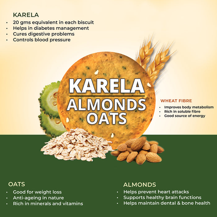 Diabetic Care Combo Karela Biscuits (Pack of 4) + Jamun Karela Juice (500 ML) + Trigotab (60 Tablets) – Diabetic Care Combo for Healthy Snacking, Blood Sugar Control, and Overall Wellness