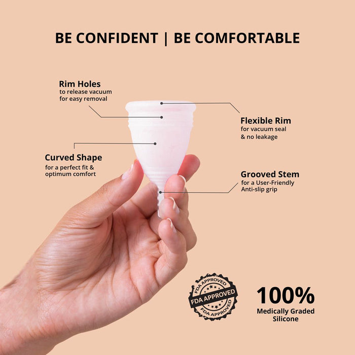 bbold Menstrual Cup – 12-Hour Leak-Free, Rash-Free Period Protection Available in 4 Sizes & 2 Colors