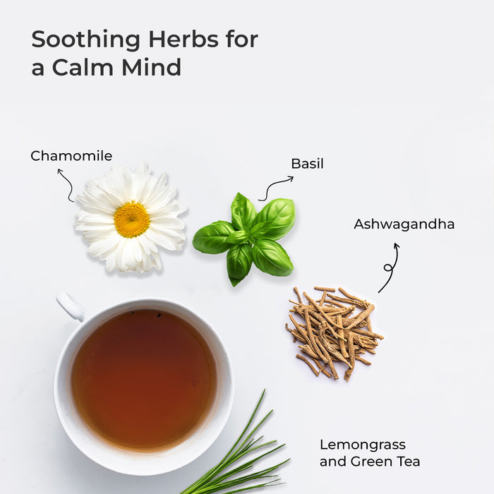 TULA Wellbeing Calm Ease Infusion | Herbal Functional Tea | Lemongrass & Mint Flavor | 100% Natural Herbs | 100g | 45 Servings
