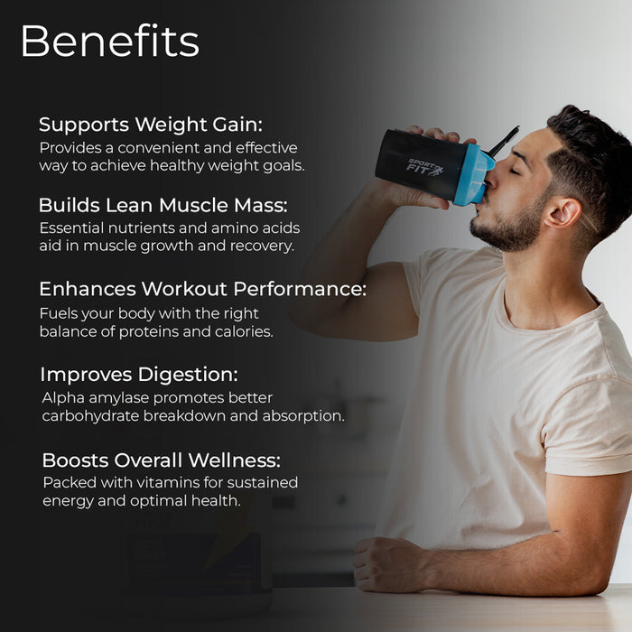 MegaFit Mass Gainer - High-Quality Protein Supplement with Essential Amino Acids & Vitamins 1 KG