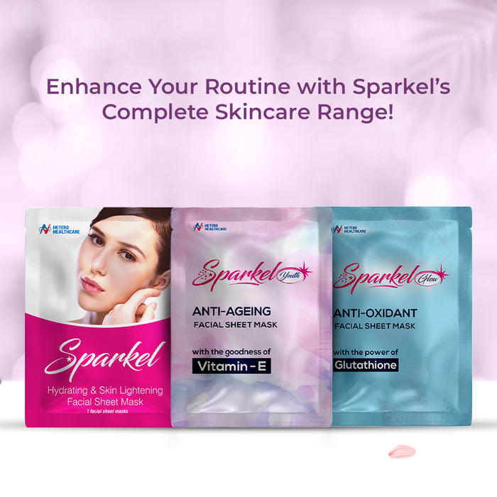 Sparkel Youth - Anti-Ageing Face Sheet Mask with Vitamin E & Retinol