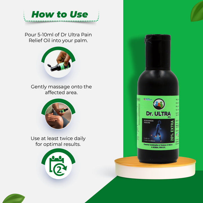 Dr Ultra Pain Relief Oil - 60ml | Natural Ayurvedic Formula for Joint and Muscle Pain