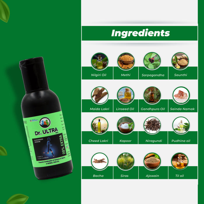 Dr Ultra Pain Relief Oil - 60ml | Natural Ayurvedic Formula for Joint and Muscle Pain