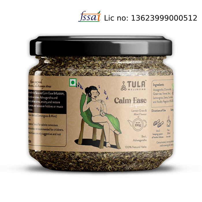 TULA Wellbeing Serene Sleep Infusion | Functional Herbal Tea | 100% Natural Herbs | Honey & Mint Flavor | 100g | 50 Servings