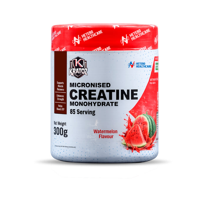 Kratoz Creatine Powder | Micronized Creatine Mono Hydrate (85 Servings) | Speeds Muscle Recovery & Reduces Post Workout Fatigue - 300g
