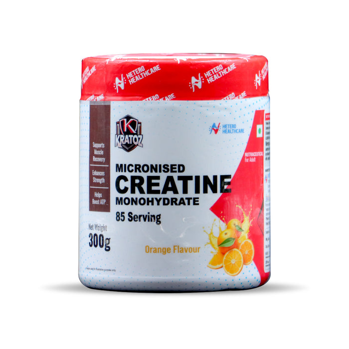 Kratoz Creatine Powder | Micronized Creatine Mono Hydrate (85 Servings) | Speeds Muscle Recovery & Reduces Post Workout Fatigue - 300g