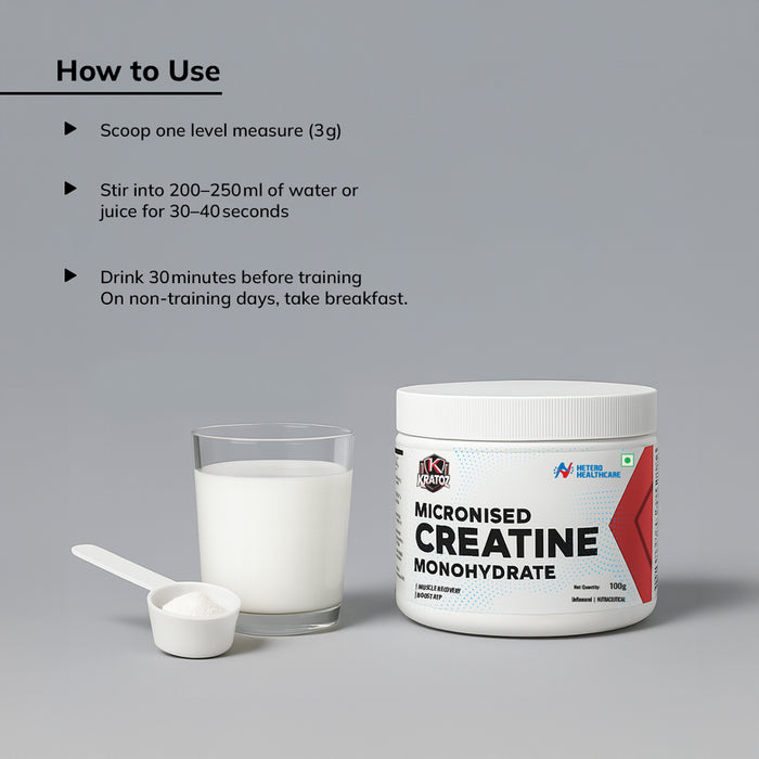 Kratoz Creatine Monohydrate (100g, Unflavoured)