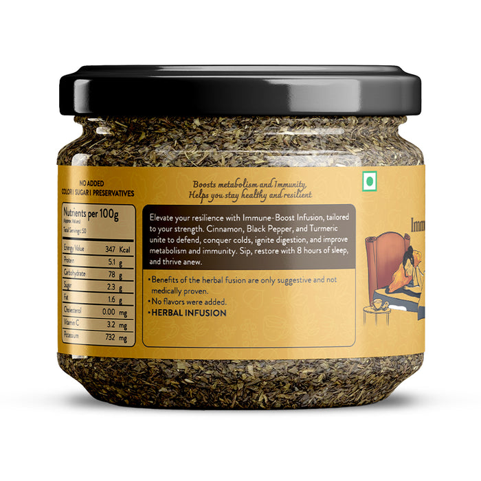 TULA Wellbeing Immune-Boost Infusion | 100% Natural Herbs | Functional Tea with Cinnamon, Turmeric & Black Pepper | Boosts Immunity & Metabolism | 100g (50 Servings)