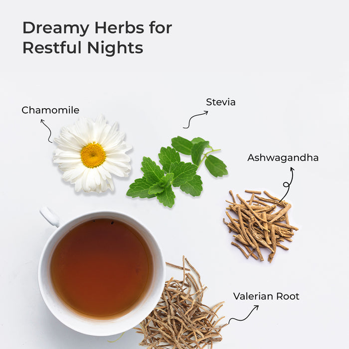 TULA Wellbeing Serene Sleep Infusion | Functional Herbal Tea | 100% Natural Herbs | Honey & Mint Flavor | 100g | 50 Servings