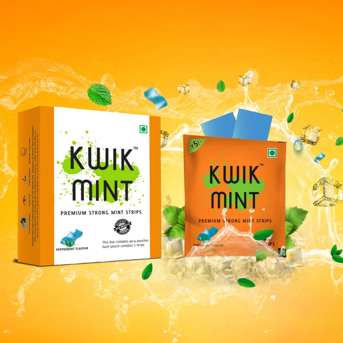 Kwik Mint - Sugar Free Cool Mint Mouth Freshener Oral Care Breath Strips - pack of 1 (88 Strips)