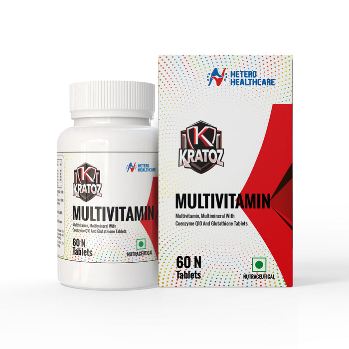 Kratoz Multivitamin + Multimineral Tablets with CoQ10 & Glutathione – 60 Tablets