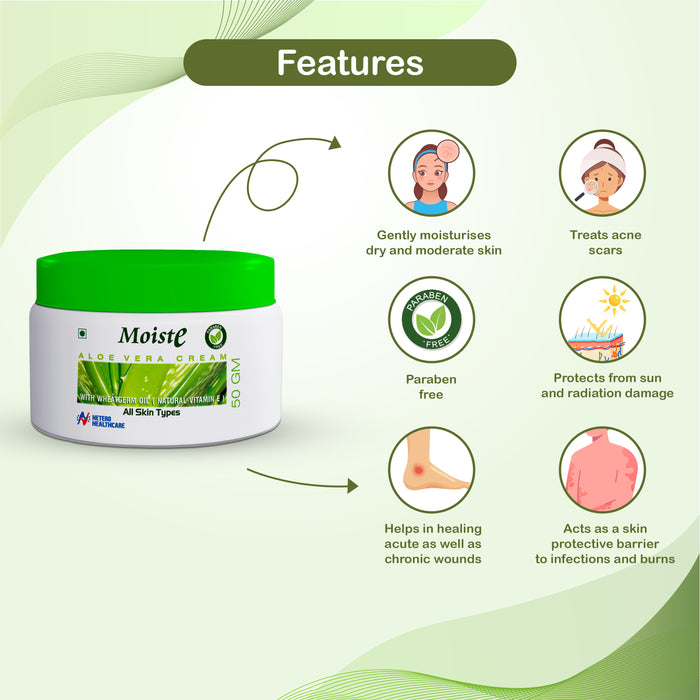 Moiste Aloe vera Moisturizing Cream – 50gm | pack of 1