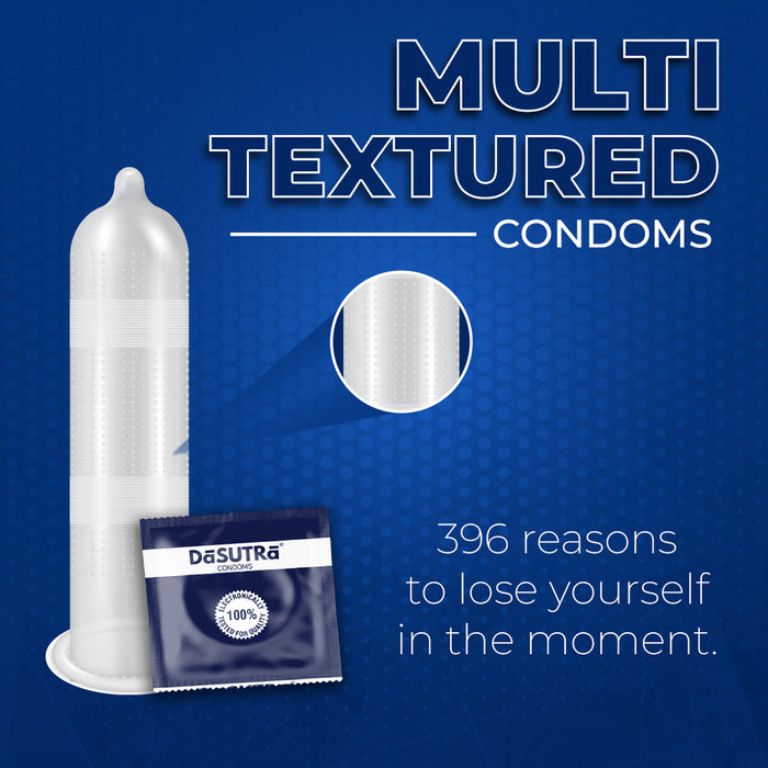 DaSutra Max Pleasure Condoms - With 396 dots | 5in1 multi-textured condoms - 6 Flavours Combo