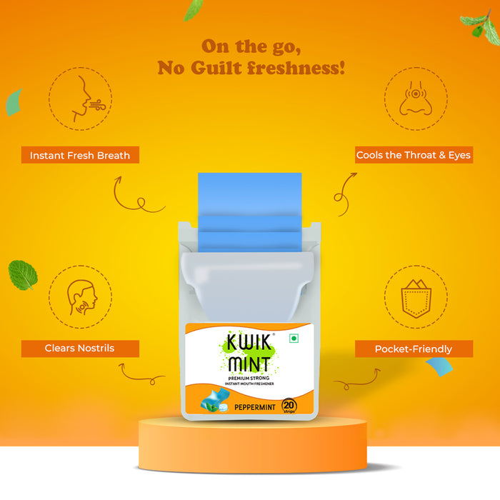 Kwik Mint Mouth Freshener Strips – Instant Freshness with Natural Mint (Pack of 1)