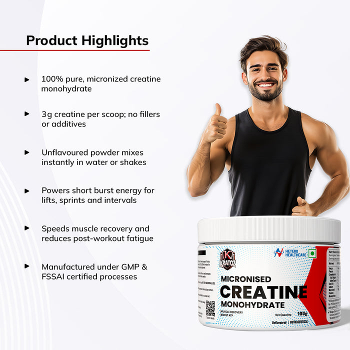 Kratoz Creatine Monohydrate (100g, Unflavoured)
