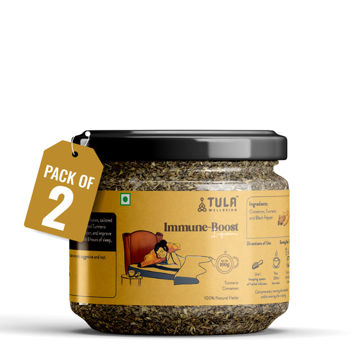 TULA Wellbeing Immune-Boost Infusion | 100% Natural Herbs | Functional Tea with Cinnamon, Turmeric & Black Pepper | Boosts Immunity & Metabolism | 100g (50 Servings)