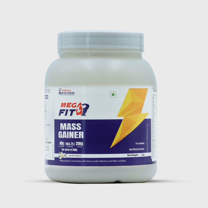 MegaFit Mass Gainer - High-Quality Protein Supplement with Essential Amino Acids & Vitamins 1 KG