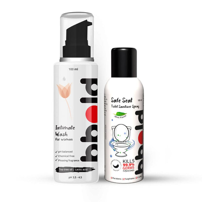 bbold Hygiene Combo - Intimate Wash 100ml & Toilet Seat Sanitiser 100ml - Azistastore