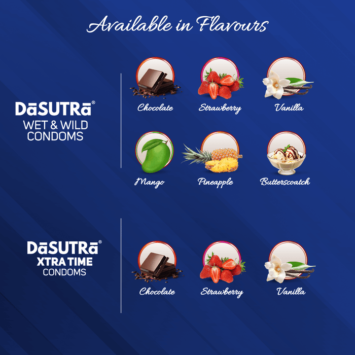 DaSutra MAX Pleasure Mango Flavoured Condoms – 5 in 1 Multi - Texture | 3N Pack - Azistastore