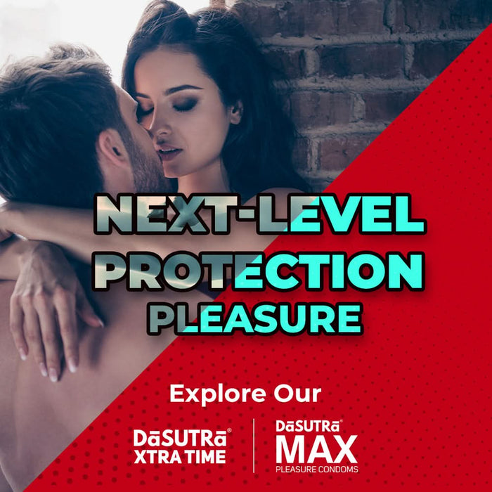 DaSutra Wet & Wild Condoms - 10's Pack Lubricated, Ribbed, and Dotted - Mango Flavour - Azistastore