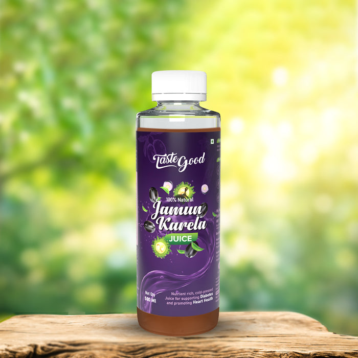 Taste Good Karela Jamun Juice for Diabetes | Natural Blood Sugar & Heart Health Support | Cold-Pressed & Nutrient-Rich | Made with Premium Jamun & Karela | No Artificial Flavors, Colors, or Preservatives | 500ml