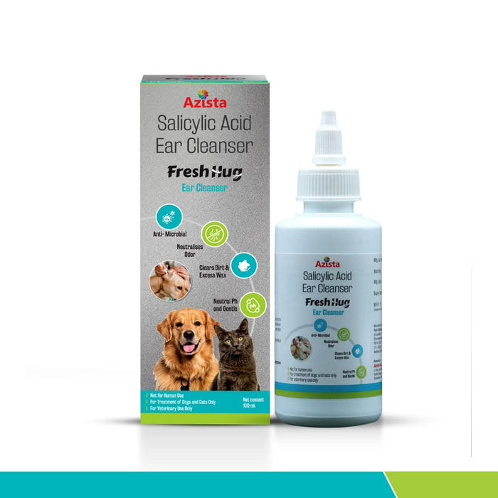 Fresh Hug Salicylic Acid Ear Cleanser – Ear Cleaning Solution for Dogs & Cats - Azistastore