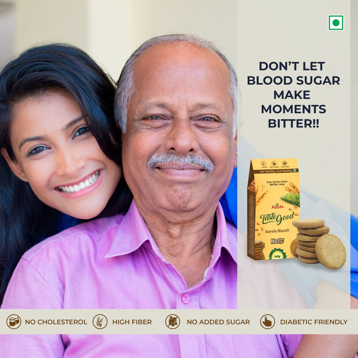 Immunity Delight Combo | Buy TasteGood Karela Biscuits 100gx4 | Spice Sip Tea Pack of 1 Free - Azistastore