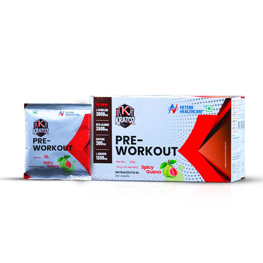 Kratoz Pre - Workout – Spicy Guava Flavour (210g | 15 Sachets)  - Azistastore