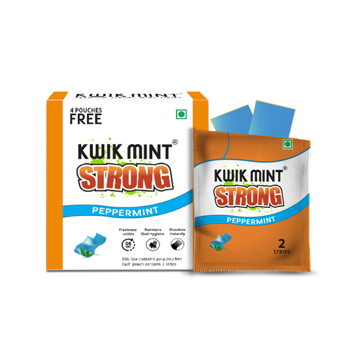 Kwik Mint Strong Peppermint Mouth Freshener Strips – Sugar Free, Instant Freshness - Azistastore
