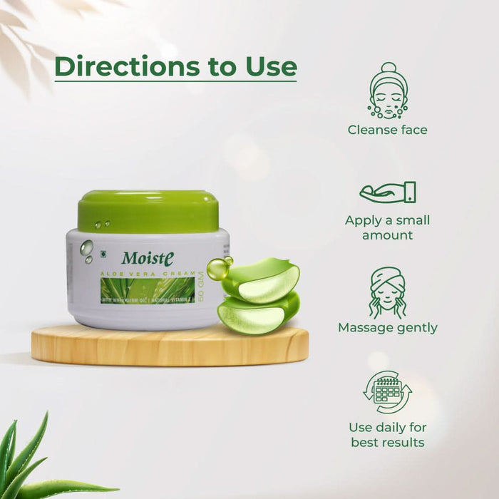 Moiste Aloe Vera Face Cream | Vitamin E Moisturizer for Face - Azistastore