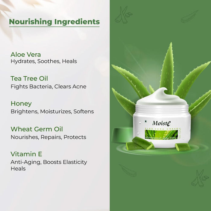 Moiste Aloe Vera Face Cream | Vitamin E Moisturizer for Face - Azistastore