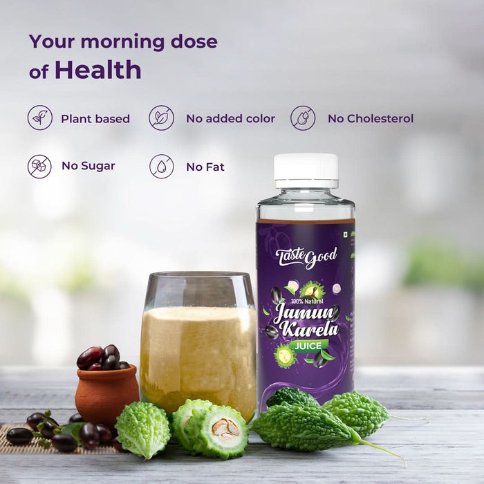 Refreshing Combo - TasteGood Jamun Karela Juice 500ml and Get FREE Moiste Aloevera Cream 50gm - Azistastore