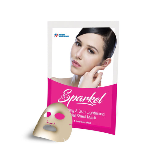 Sparkel | Hydrating & Skin Lightening Facial Sheet Mask | With Aloe Vera, Olive Leaf & Rose Fragrance | Moisturising & Brightening Skin Care - Azistastore