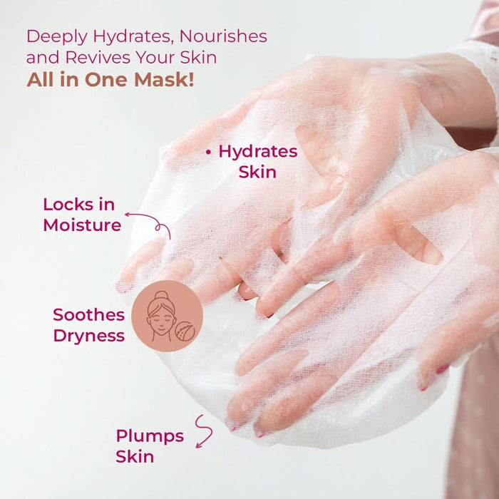 Sparkel | Hydrating & Skin Lightening Facial Sheet Mask | With Aloe Vera, Olive Leaf & Rose Fragrance | Moisturising & Brightening Skin Care - Azistastore