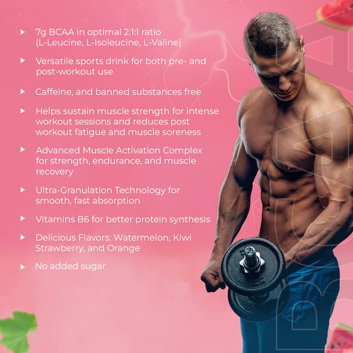 Sport Fit BCAA Supplement – Advanced Muscle Activation with 7g BCAA, 1gm L - Citrulline and 1gm L - Glutamine - Azistastore