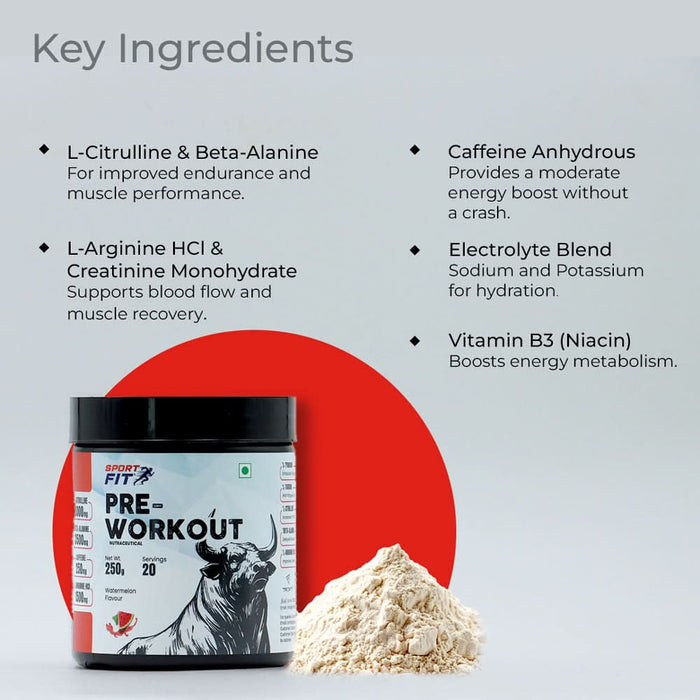 Sport Fit Pre - Workout Supplement – Boost Energy, Endurance & Focus 250g - Azistastore