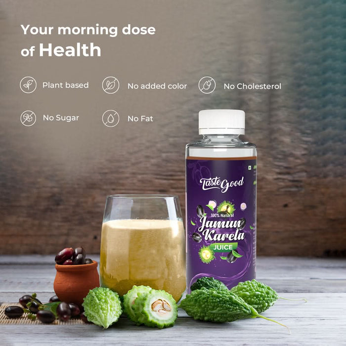 TasteGood Karela Jamun Juice for Diabetes | Natural Blood Sugar & Heart Health Support | Cold - Pressed & Nutrient - Rich | Made with Premium Jamun & Karela | No Artificial Flavors, Colors, or Preservatives | 500ml - Azistastore