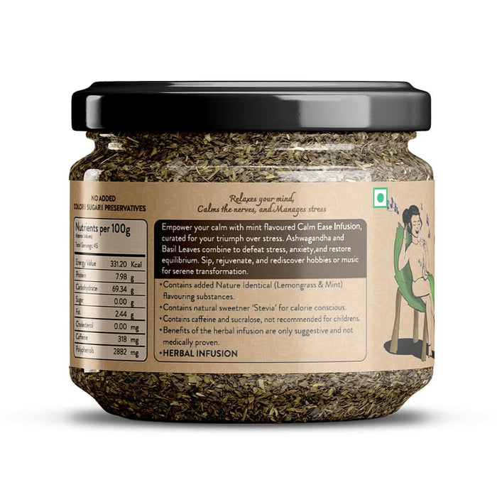 TULA Wellbeing Calm Ease Infusion | Herbal Functional Tea | Lemongrass & Mint Flavor | 100% Natural Herbs | 100g | 45 Servings - Azistastore