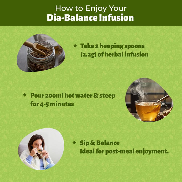 TULA Wellbeing Dia - Balance Infusion | Apple Flavored Functional Herbal Tea | Regulates Blood Sugar & Enhances Metabolism | 100g - Azistastore
