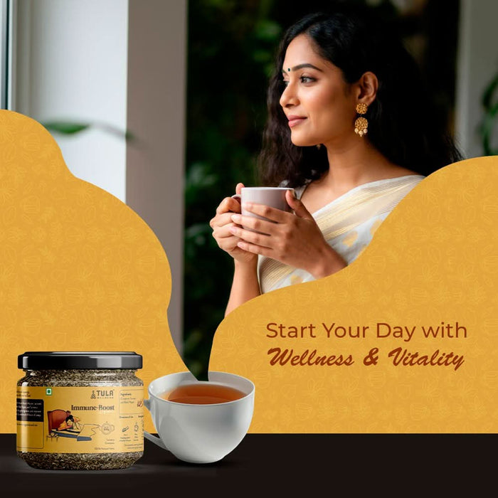 TULA Wellbeing Immune - Boost Infusion | 100% Natural Herbs | Functional Tea with Cinnamon, Turmeric & Black Pepper | Boosts Immunity & Metabolism | 100g (50 Servings) - Azistastore